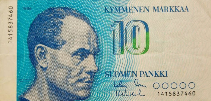 (1986) Банкнота Финляндия 1986 год 10 марок &quot;Пааво Нурми&quot; Sorsa - Vanhala  XF